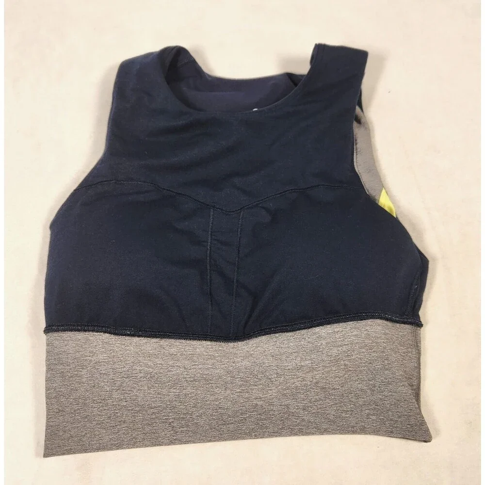 Lululemon Kick Serve Sweat Bra Sz 4 Women’s Sportsbra Blue Gray Luxtreme - Picture 6 of 7